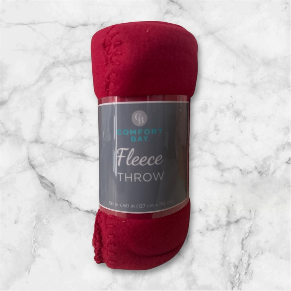 Comfort Bay Red Fleece Throw